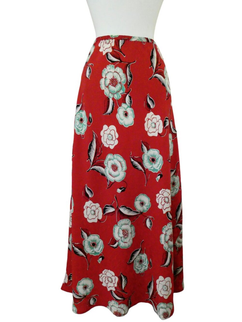 HARARI floral print silk maxi skirt sz S A-line